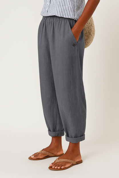 Marianne | Damen Cropped Sommer Leinen Hosen