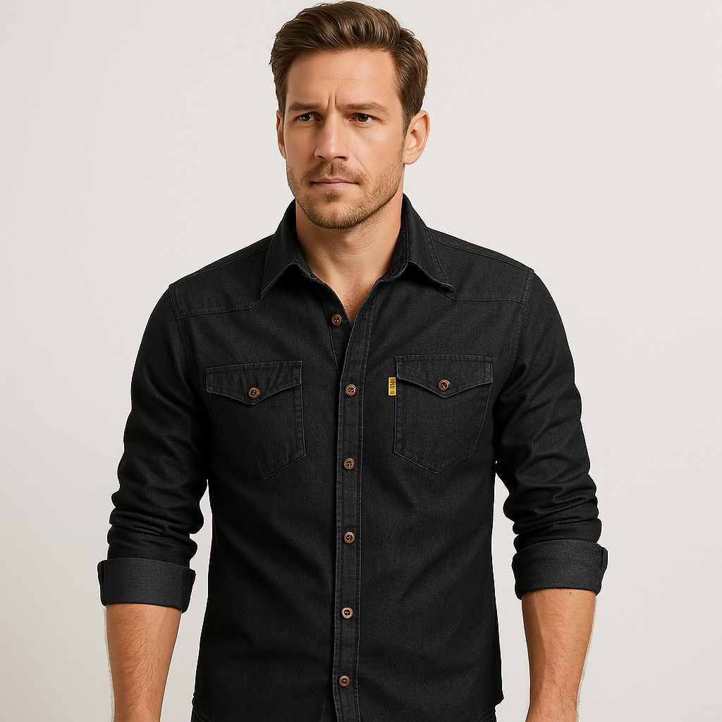 Herren Denim Frühiling Hemd