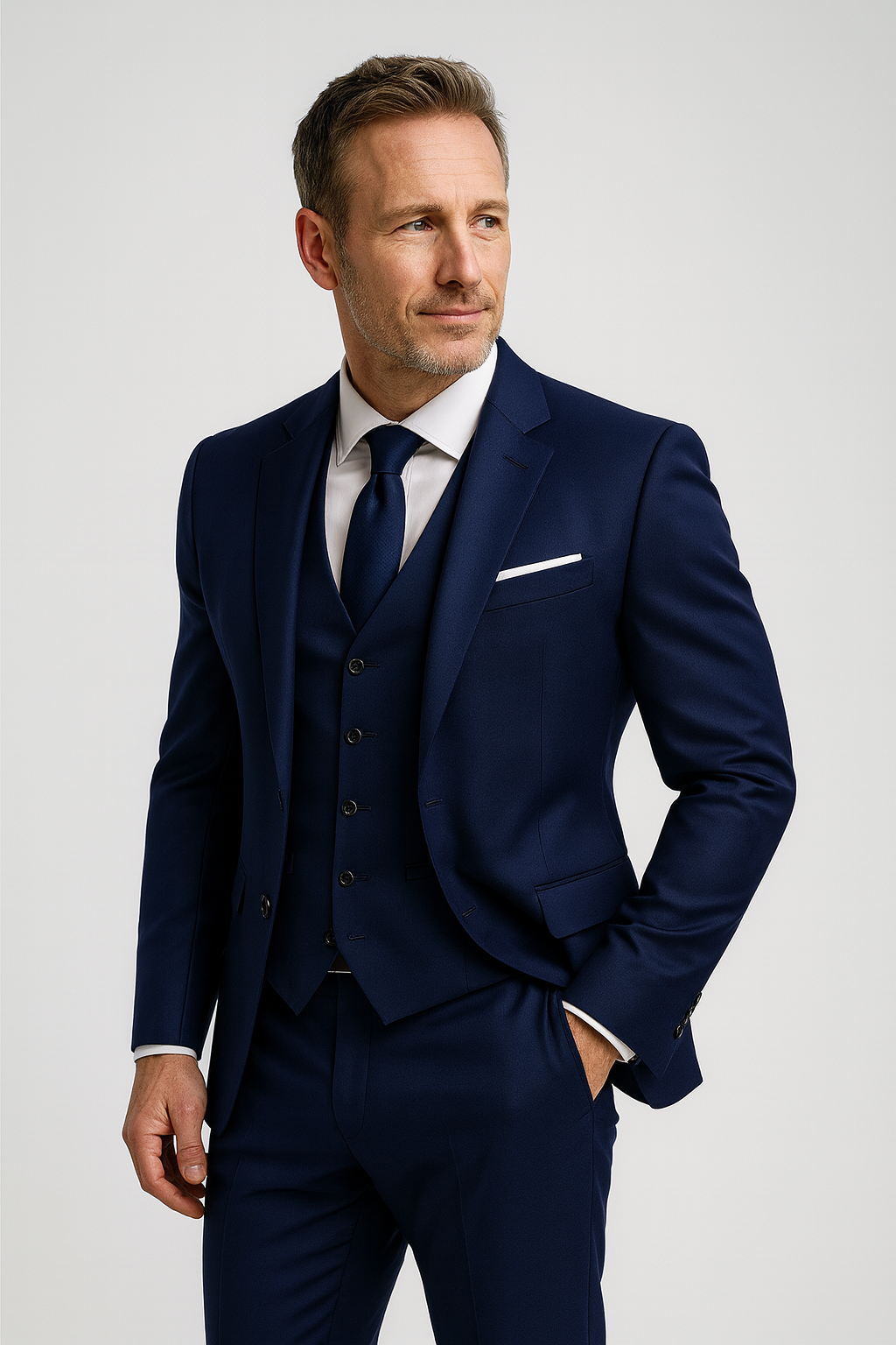 Herren Dreiteiliger Anzug | Taillierte Jacke mit Weste und Hose