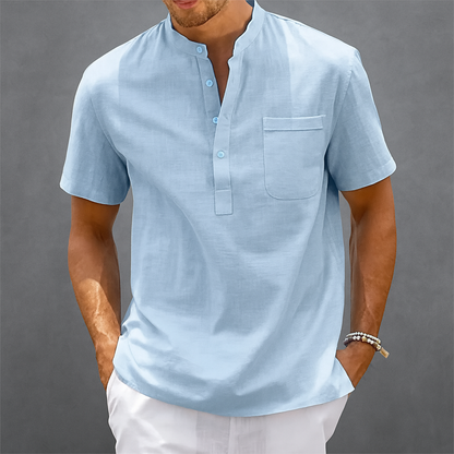 Herren Henley Poloshirt mit Knopfleiste und Relaxed Fit