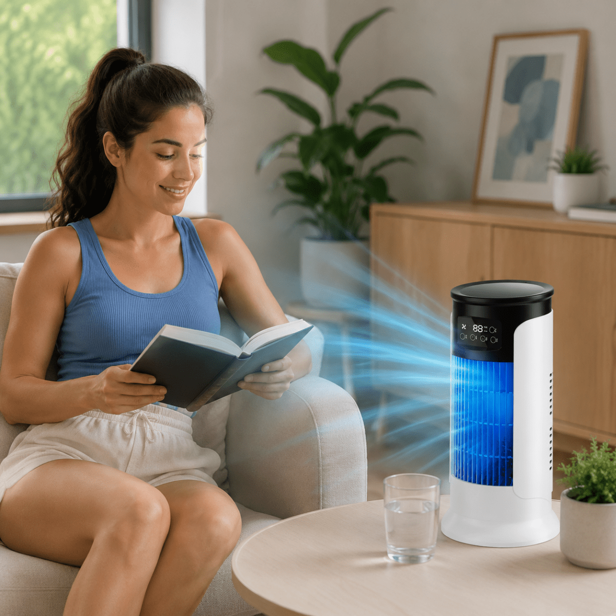 Mobile Turmventilatoren | Leise Oszillierend Platzsparend für Wohnräume