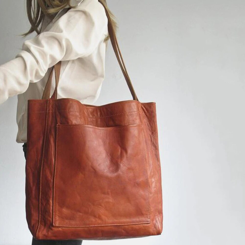 Damen Elegante Ledertasche mit Schulterriemen und klassischem Stil