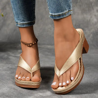 Damen Breitem Riemen Orthopädische Heeled Sandalen