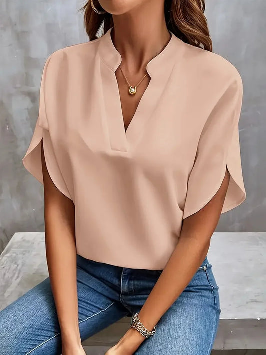 Damen V-ausschnitt Sommer Bluse