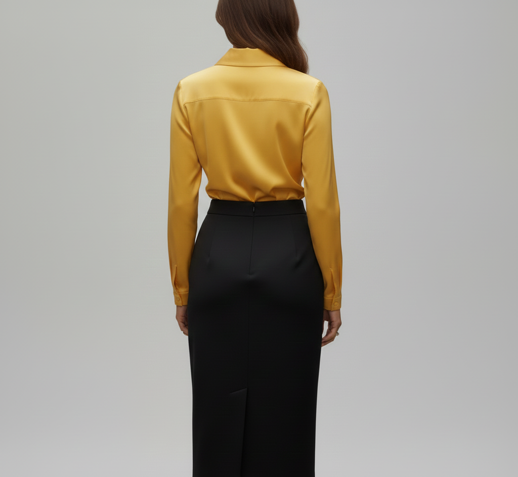 Damen Lange Ärmel Bluse mit weichem Kragen