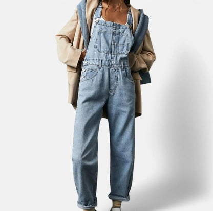 Damen Vintage Jeans Sommer Jumpsuit