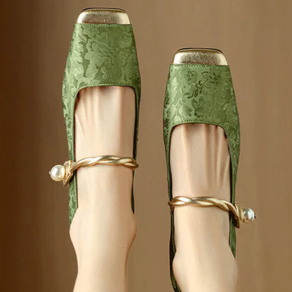 Damen Slip-On Absatz Mary Jane Pumps