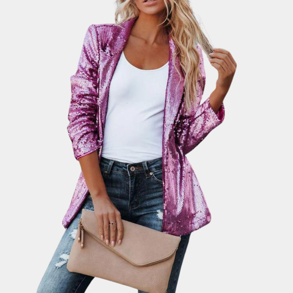 Damen Paillettenblazer im Eleganten Stil