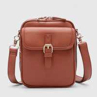 Damen Schultertasche mit Druckknopf und mehreren Fächern