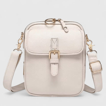 Damen Schultertasche mit Druckknopf und mehreren Fächern