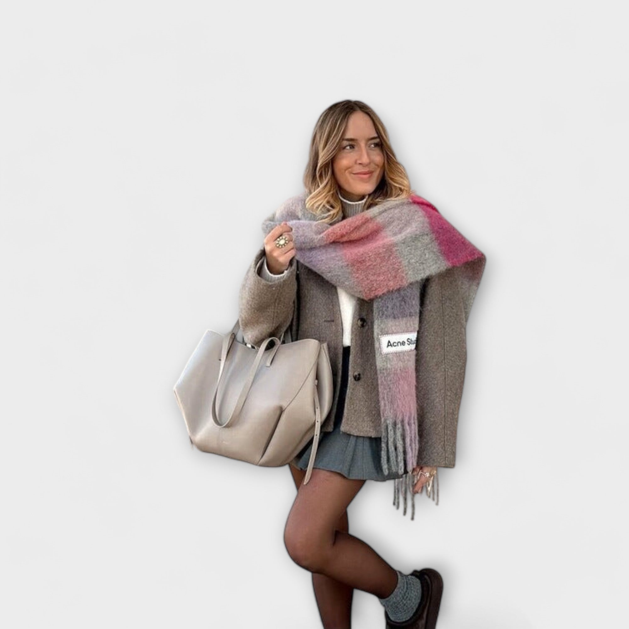 Damen Strukturierte Handtasche mit Henkel und Reißverschluss-Tasche