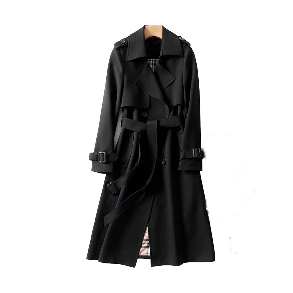 Damen Eleganter Frühling Trenchcoat in Midilänge