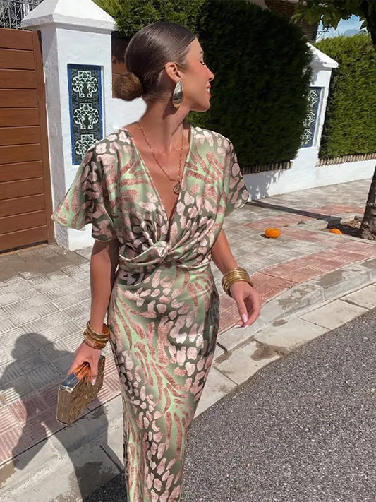 Damen Wickel-Midikleid mit klassischem Schnitt