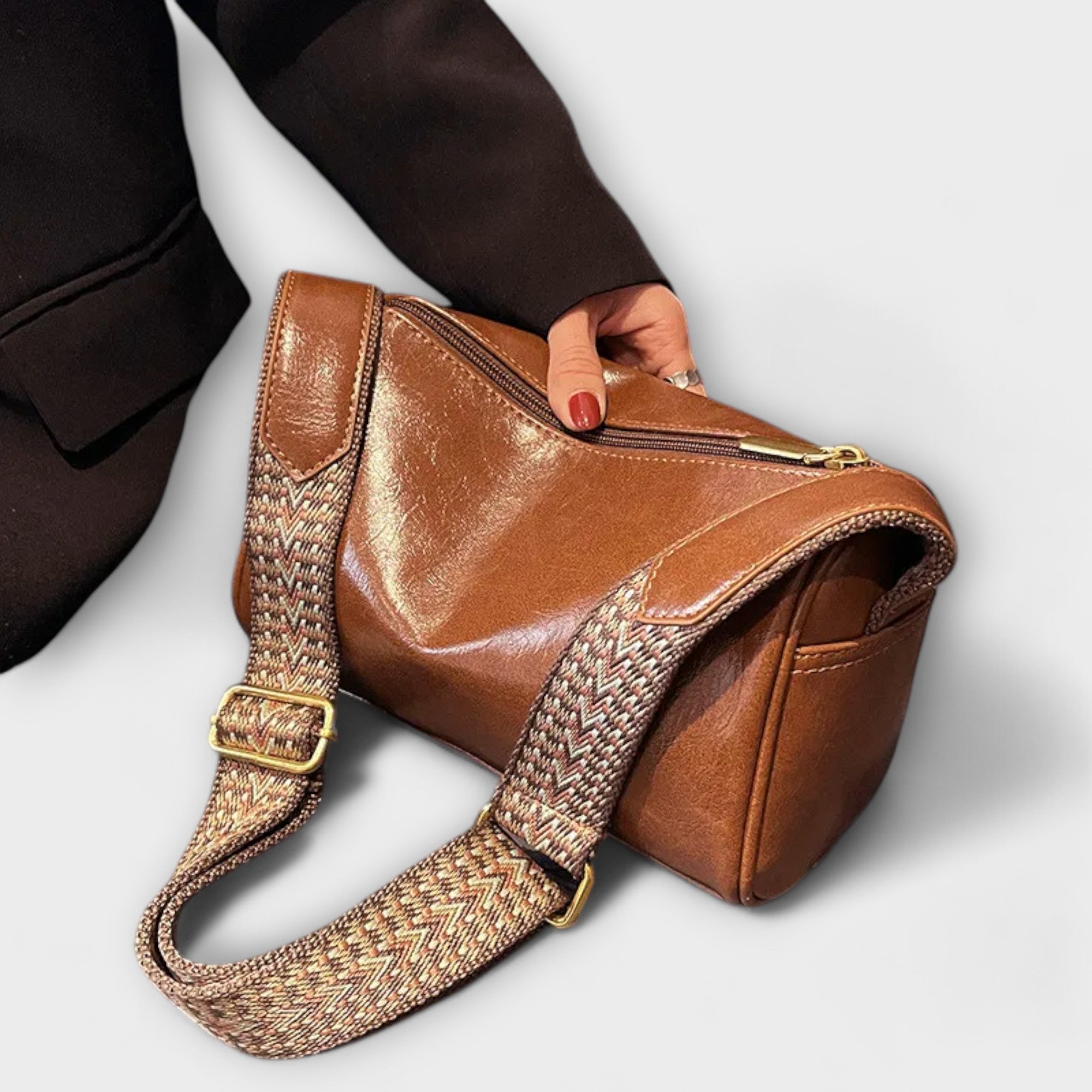 Damen Zeitlose Schultertasche im Business-Stil mit Magnetverschluss