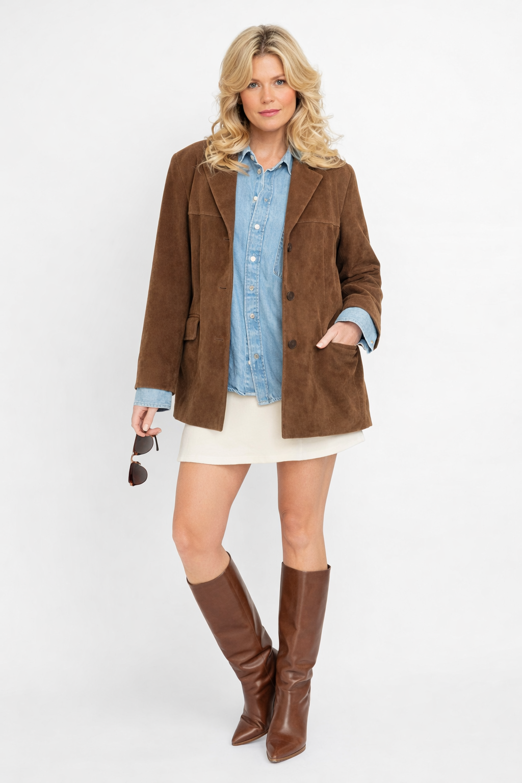 Damenjacke mit Reißverschluss und geradem Schnitt