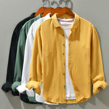 Herren Casual Waffel Sommer Hemd