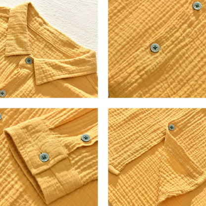 Herren Casual Waffel Sommer Hemd