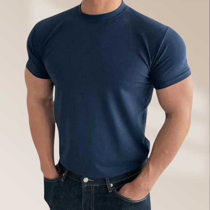 Herren Sommer Rundhals Slim Fit T-shirt