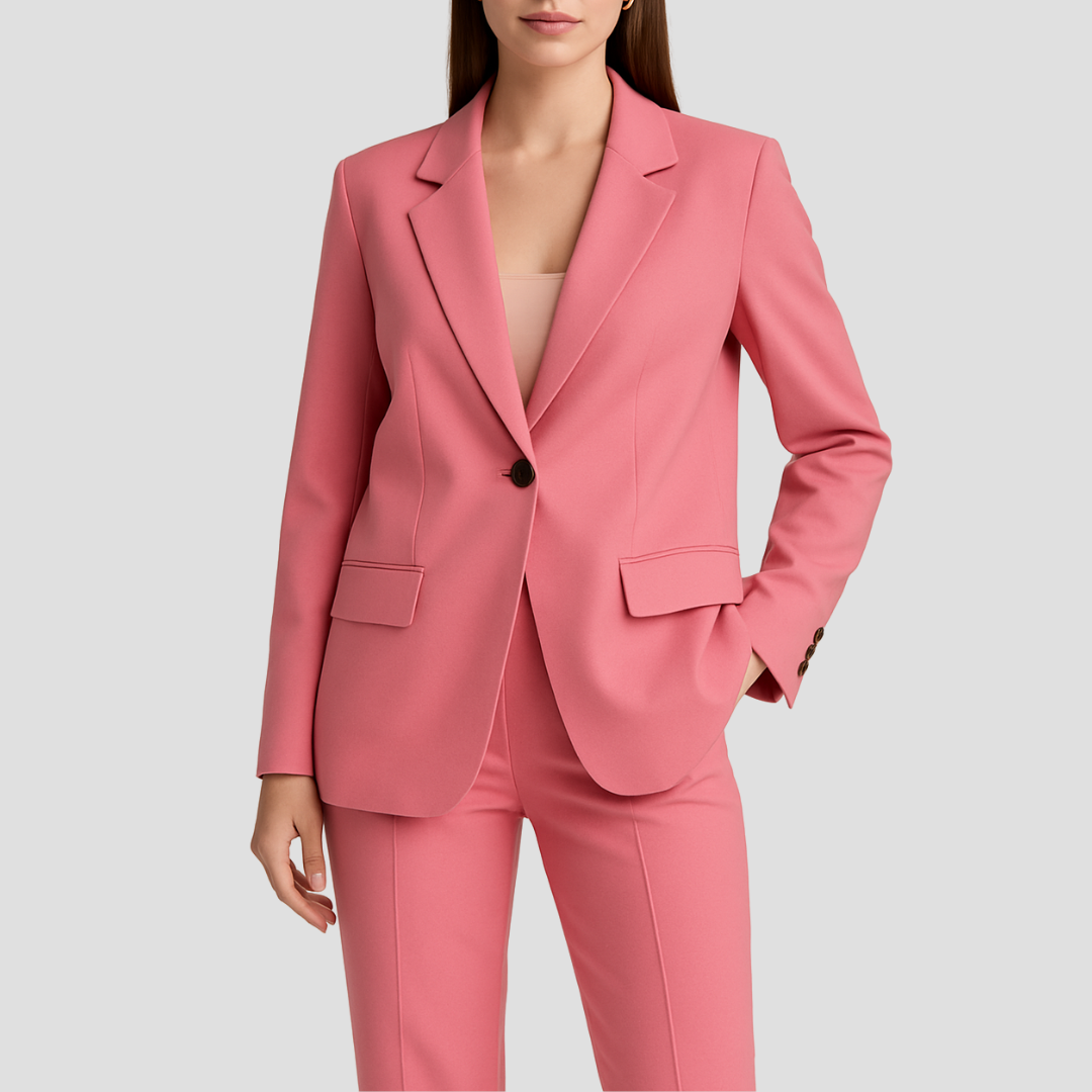 Damen Anzug-Set mit langem Blazer und weiter Hose