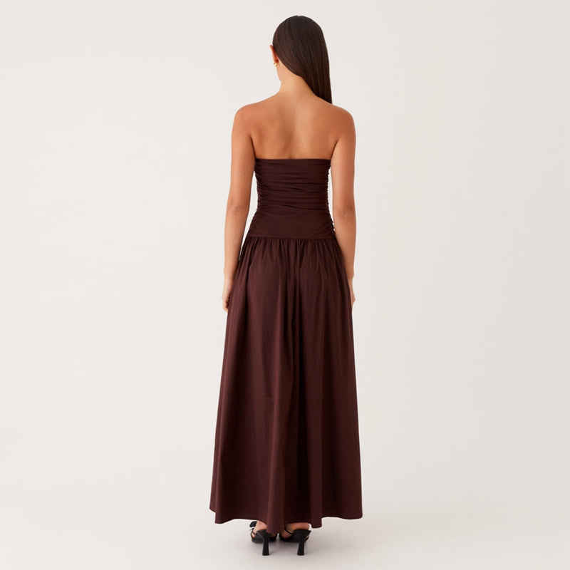 Damen Lässig Karomuster Sommer Maxikleid