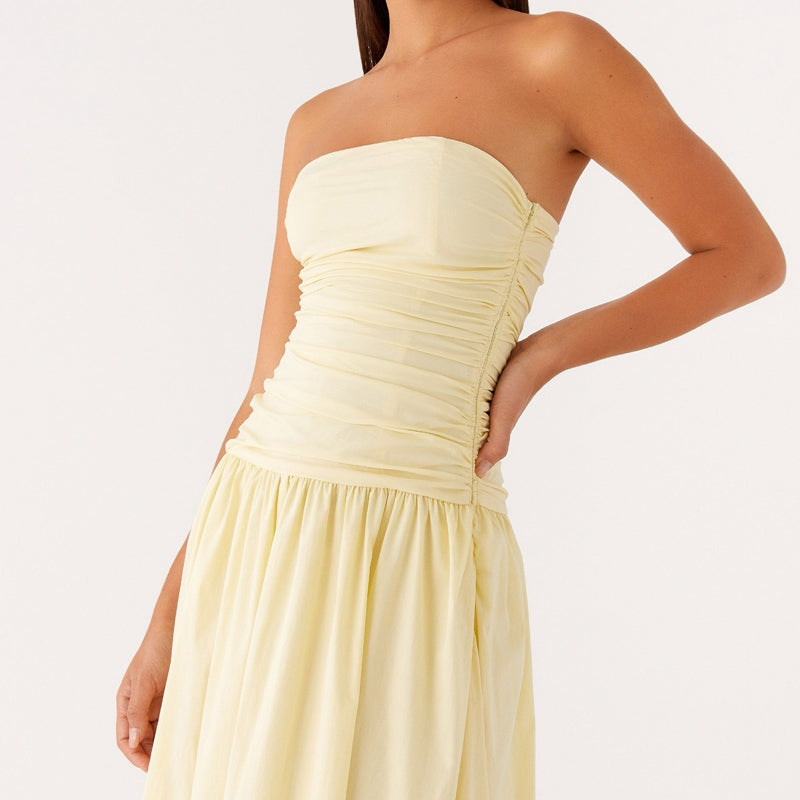 Damen Lässig Karomuster Sommer Maxikleid