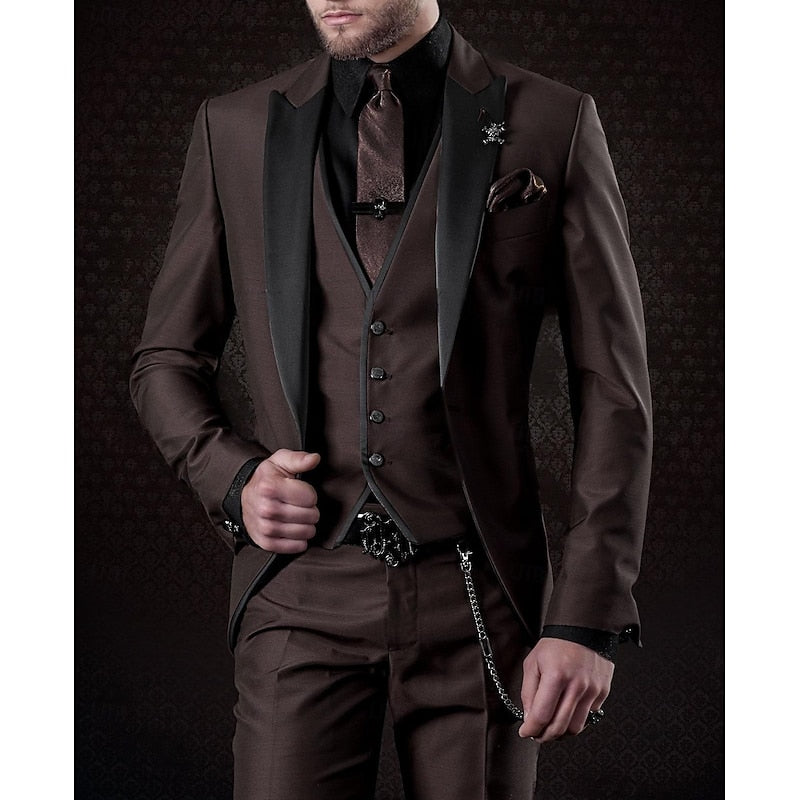 Dreiteiliges Herren Business Set mit Blazer Weste und Hose