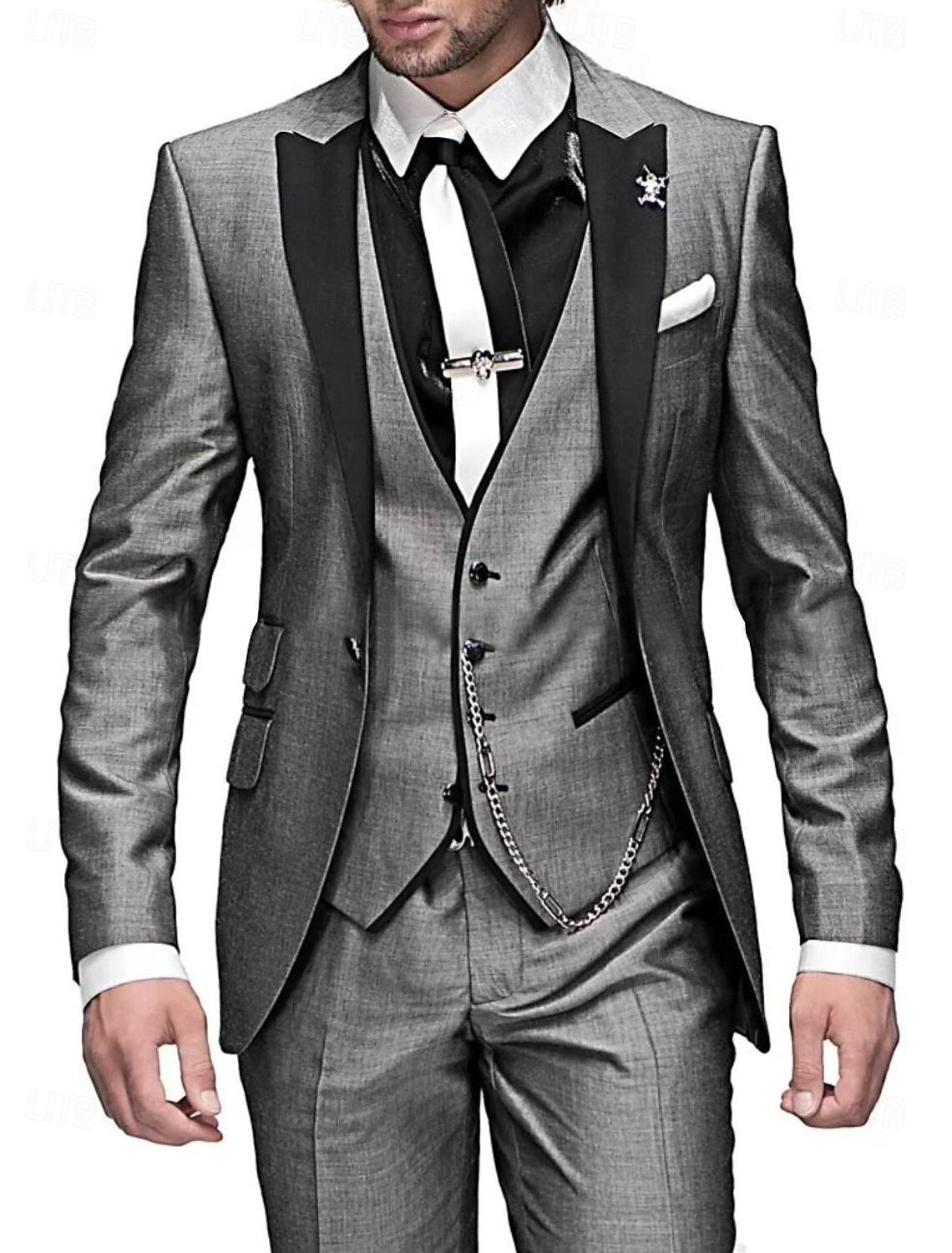 Dreiteiliges Herren Business Set mit Blazer Weste und Hose