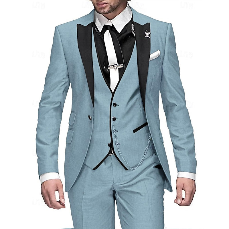 Dreiteiliges Herren Business Set mit Blazer Weste und Hose