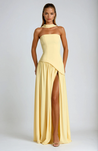 Lina | Damen Bandeau Seitenschlitzen Hochzeitsgastkleid