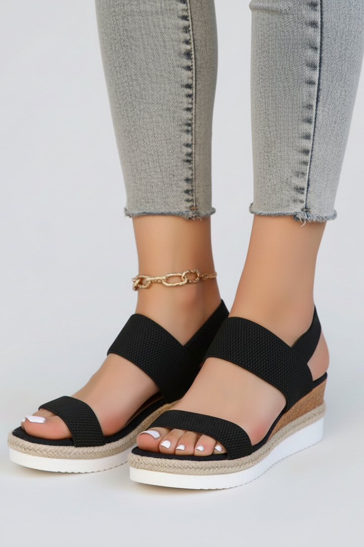 Damen Erhöhte Sohle Stretch Sandalen