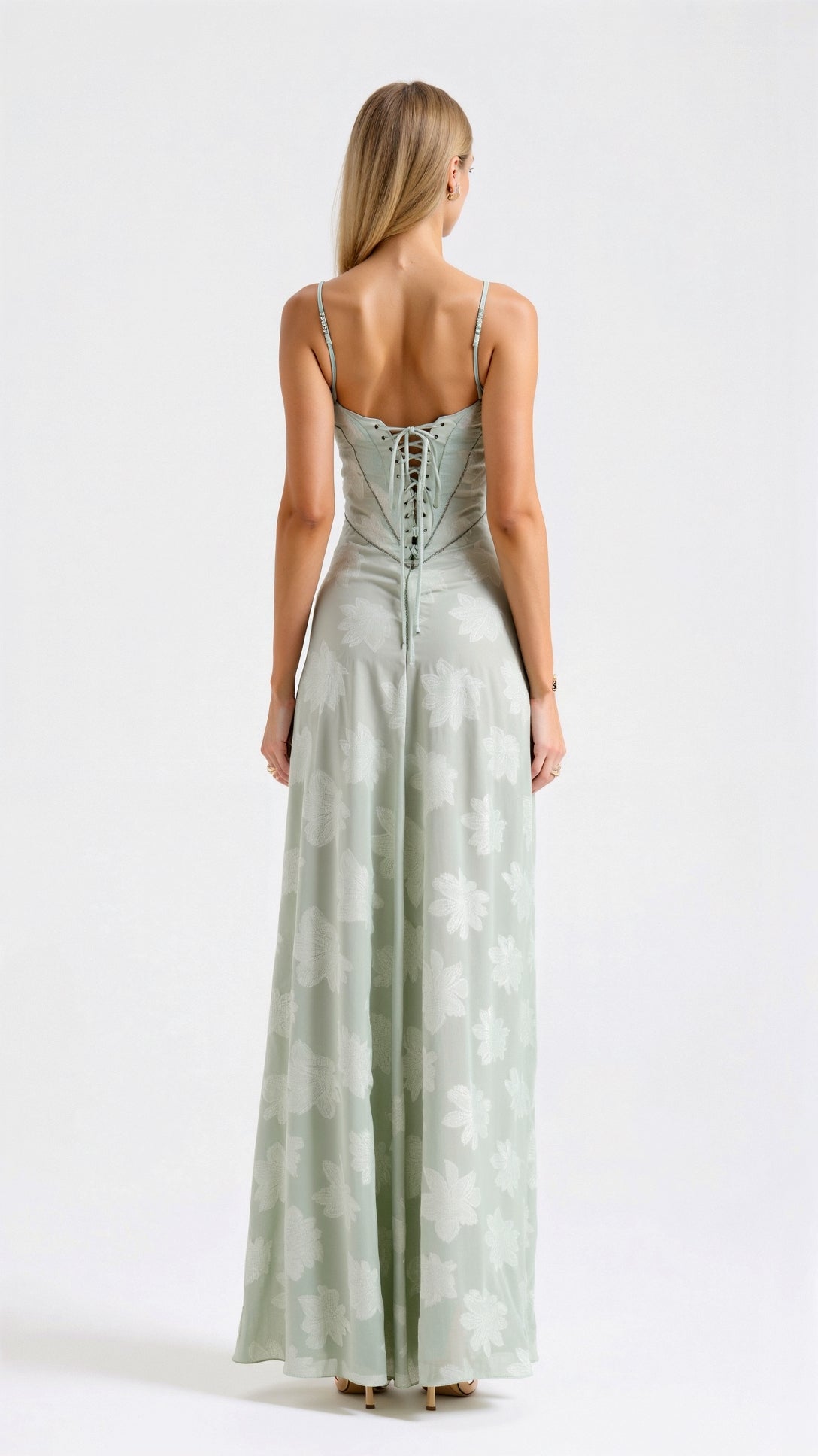 Damen Hochzeitsgast Blumenmuster Maxikleid