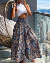 Damen Blumenmuster Weite Sommer Hosen