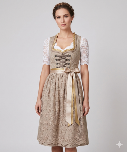 Jessica | Damen Traditionelles Schnürmieder Dirndl