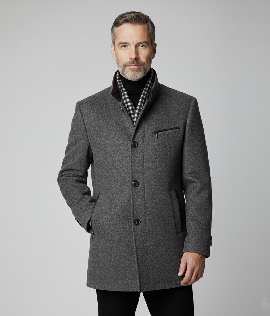 Mittellanger Wintermantel aus Wollmischung