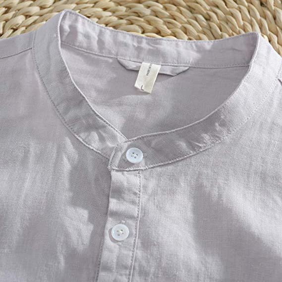Herren Luftiges Henley Sommer Hemd