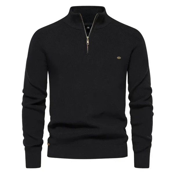 Herren Stehkragen Reißverschluss Half Zip Pullover