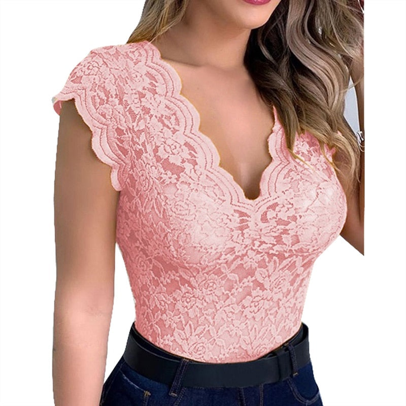 Elegantes Feminines Spitzentop für Damen