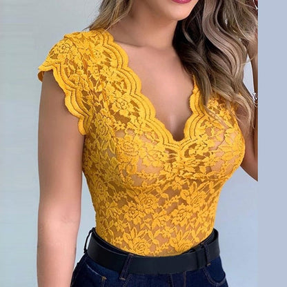 Damen Elegantes Sommer Bodysuit Top