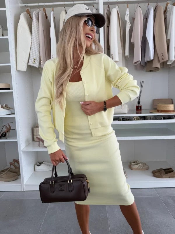 Damen Sommer Zweiteiliger Set Midikleid