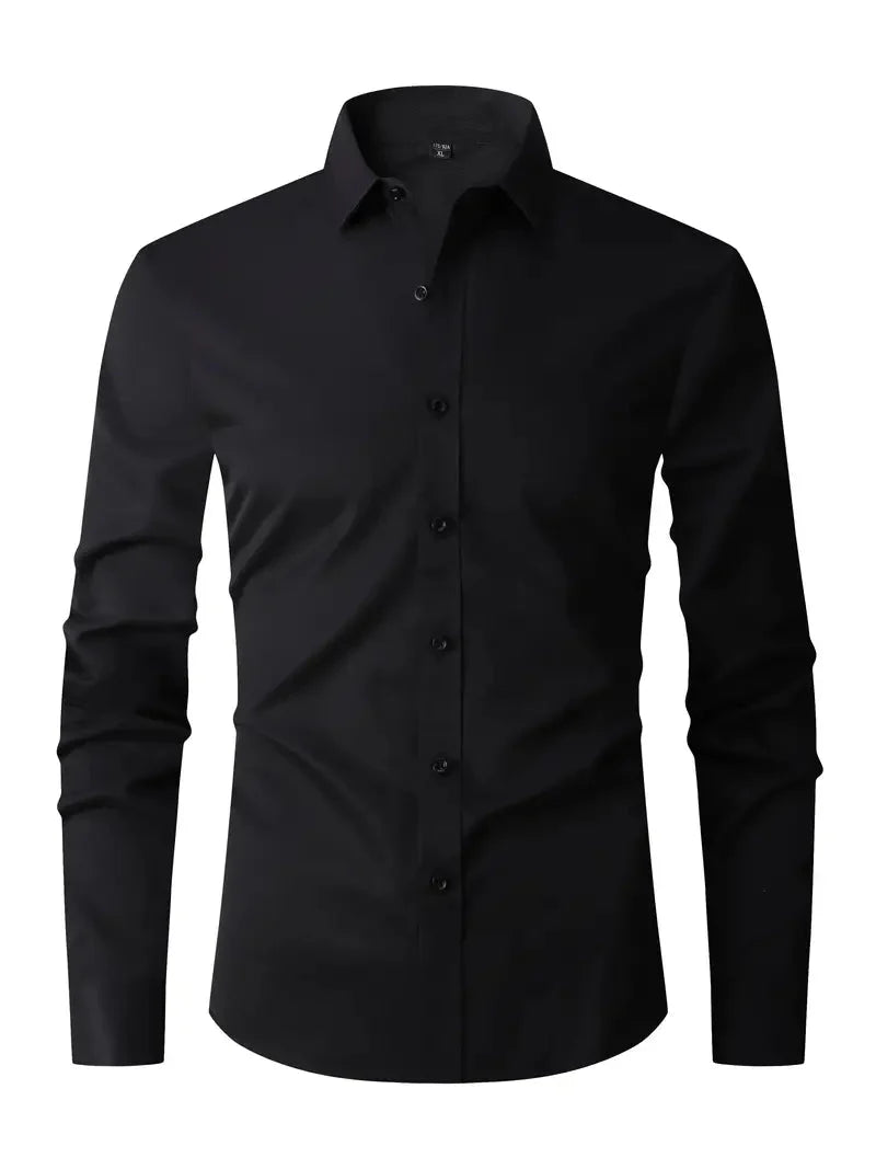 Herren Sommer Slim Fit Knopfleiste Hemd