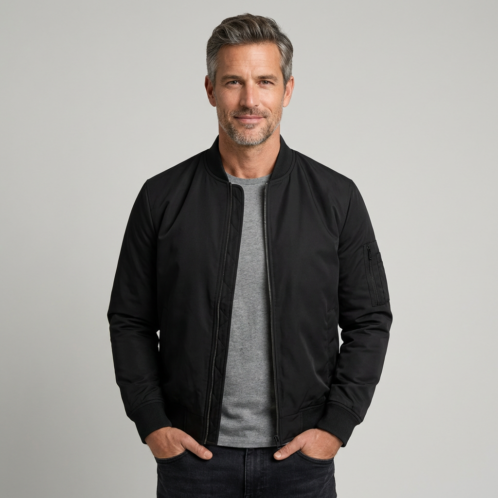 Herren Bomberjacke mit klassischem Schnitt und Reißverschluss