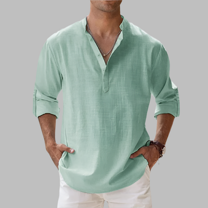 Herren Relaxed Fit Sommer Henley Hemd