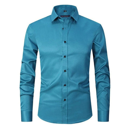 Herren Langarm Button Down Business Hemd mit Knopfverschluss