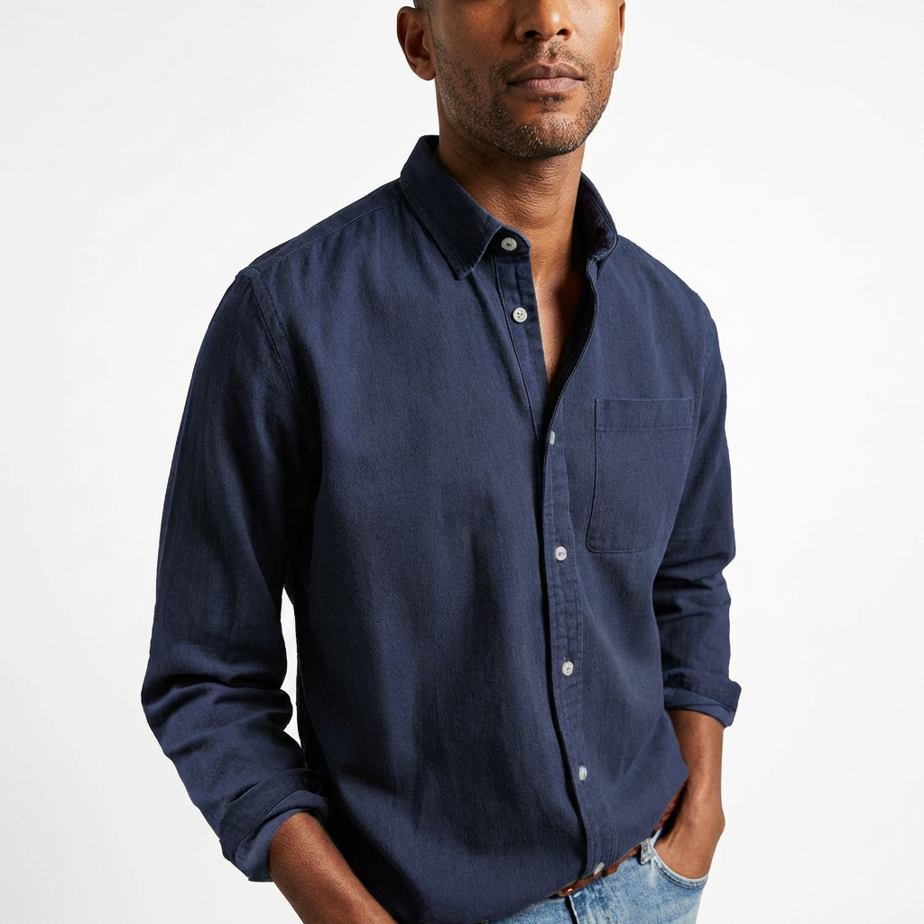 Herren Hemd Freizeithemd Langarm mit Knopfverschluss