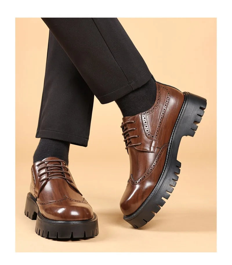 Herren Business Oxford Schuhe | Schnürung erhöhende Sohle