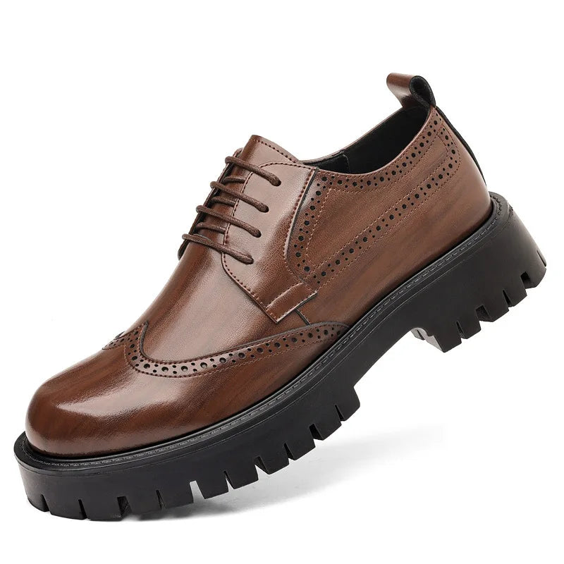 Herren Business Oxford Schuhe | Schnürung erhöhende Sohle