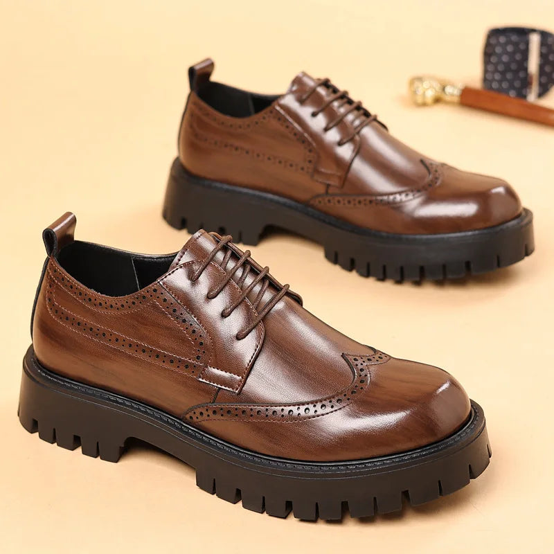 Herren Business Oxford Schuhe | Schnürung erhöhende Sohle