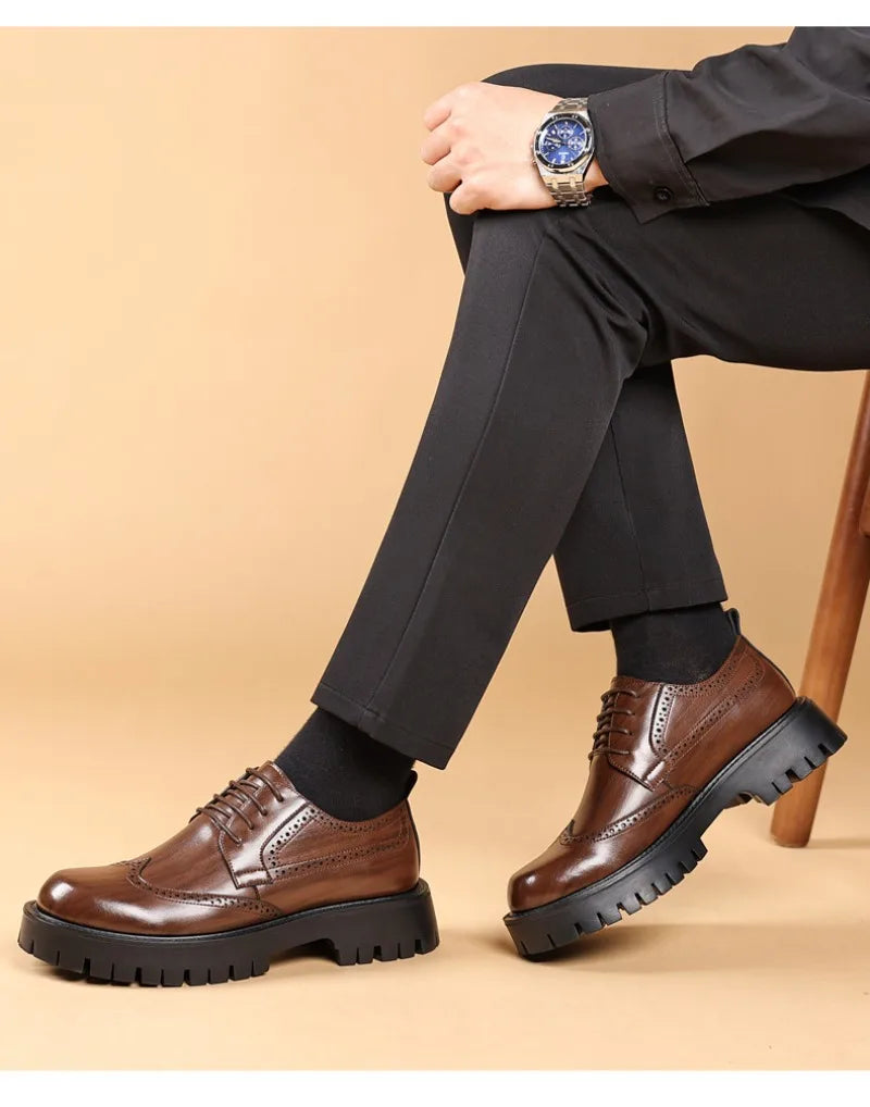 Herren Business Oxford Schuhe | Schnürung erhöhende Sohle