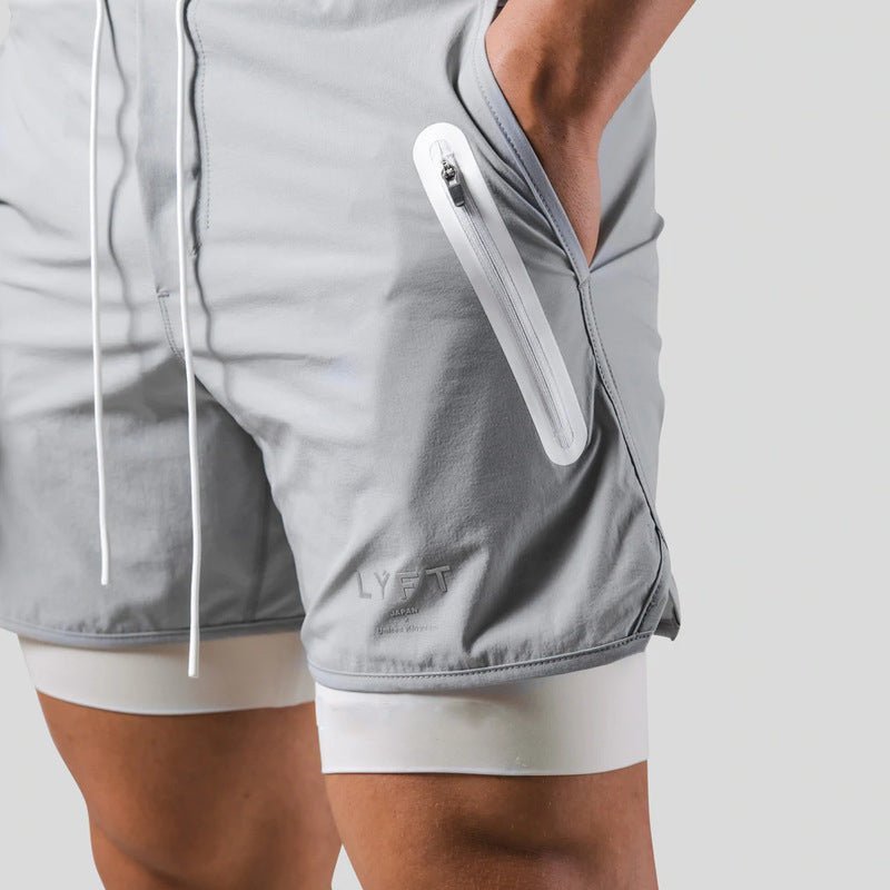 Herren Sportshorts mit integrierter Kompressionsshort für Training und Freizeit