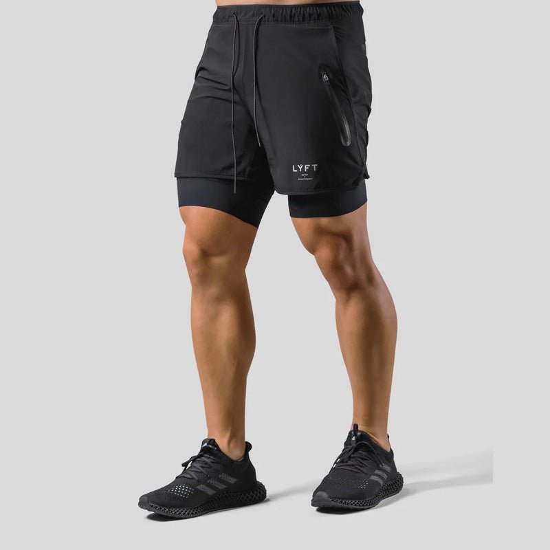Herren Sportshorts mit integrierter Kompressionsshort für Training und Freizeit